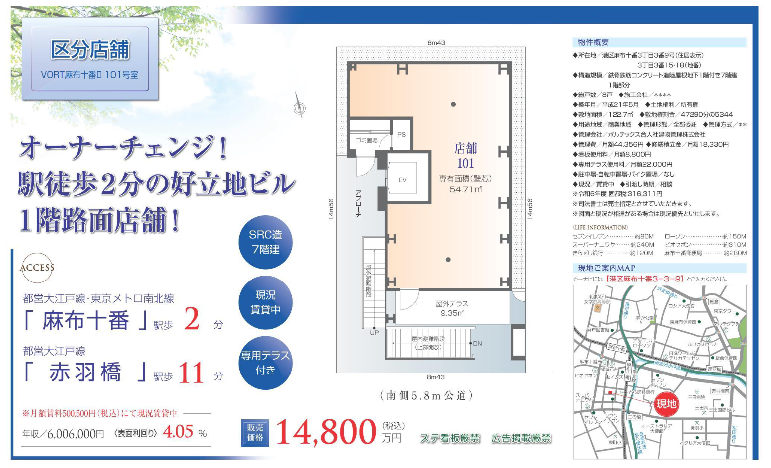 麻布十番駅2分・現租穩收 港區VORT名棟店面1.48億